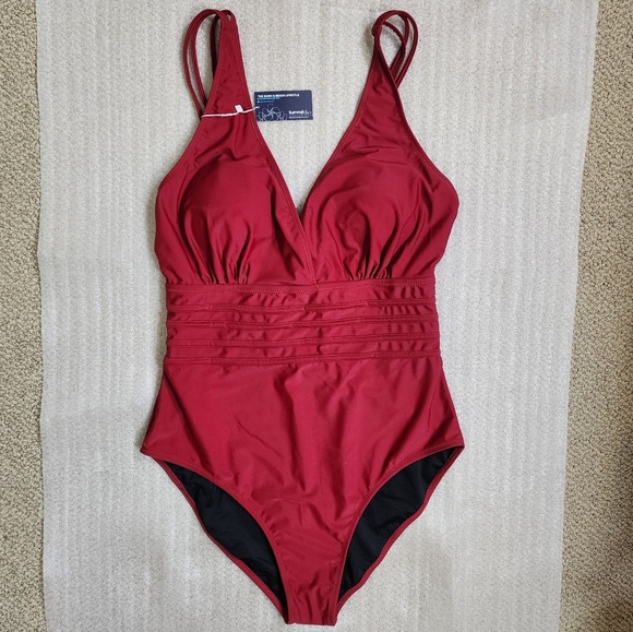 2/$100 inc free shipping NWT Summer Mae Monokini Swimsuit XXL Red Tummy Control - Picture 3 of 12